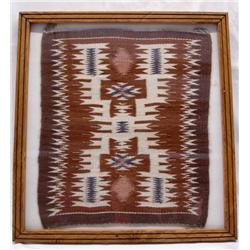 Native American Navajo Rug in Frame by D Yazzie