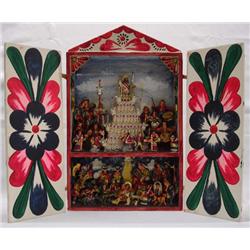 Mexican Nicho With Nativity and Resurrection Scene