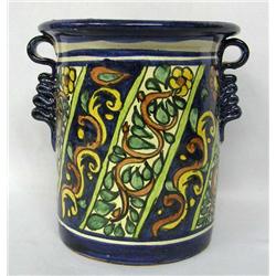 Mexican Talevera Pottery Vase by Thomas Gamez