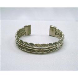 Native American Navajo Silver Braided Bracelet