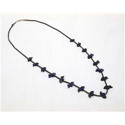Native American Navajo Lapis Bear Fetish Necklace