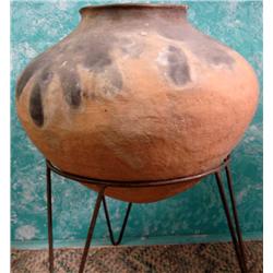 Mexican Large Pot on Wire Stand MUST BE PICKED UP