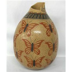 Mata Ortiz Polychrome Butterfly Pot by R. Madrigal