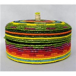 Lidded Jewelry Box Beaded by Kills Thunder