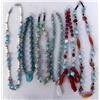 Image 1 : Six Turquoise, Coral, Shell and Agate Necklaces