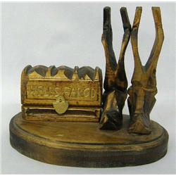 Carved Wooden Wells Fargo Box Boots by J. Defatte