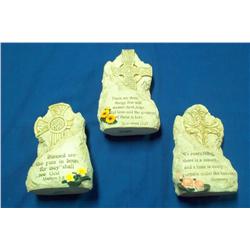 Lot- Three Inspirational Crosses on Stone