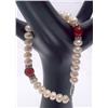 Image 3 : Pearl and Carnelian Necklace and Bracelet Set