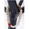 Image 1 : 7.50" Pearl & Carnelian 2 Strand Bracelet