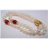 Image 3 : 7.50" Pearl & Carnelian 2 Strand Bracelet