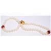Image 4 : 7.50" Pearl & Carnelian 2 Strand Bracelet