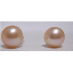 Pale Peach Pearl Earring Set