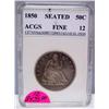 Image 1 : 1850 Philadelphia Mint Seated Liberty Half Dollar