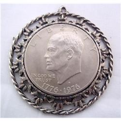 Bi Centennial  1976 D Eisenhower Dollar Pendant