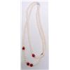Image 2 : 16" Pearl and Carnelian Double Strand Necklace