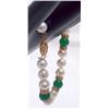 Image 4 : 7.50" Pearl, Roundell and  Green Bead Bracelet