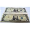 Image 1 : 2 $1 Silver Certificates  Blue Seals