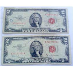 2 $2 Red Seal Treasury Notes