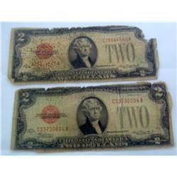 2 $2 Red Seal Treasury Notes