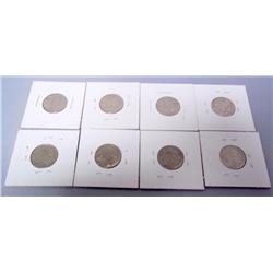 Lot- Eight Buffalo Nickels