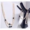 Image 1 : Double Strand Pearl Necklace and Bracelet Set