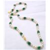 Image 2 : Pearl and Green Bead Necklace and Bracelet Set