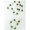 Image 3 : Pearl and Green Bead Necklace and Bracelet Set