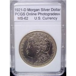 1921 D Morgan Silver Dollar MS-62