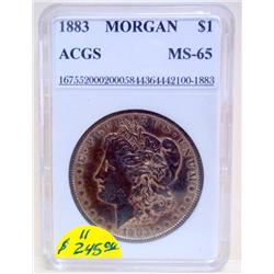 1883 Philadelphia Mint Morgan Dollar MS-65