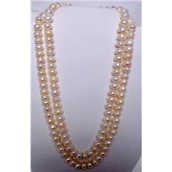 16" White Potato Pearl Double Strand Necklace