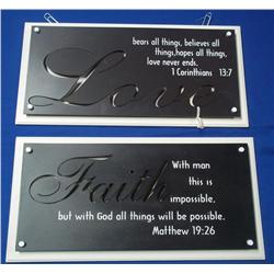 Lot- Wall Hangings, Faith and Love