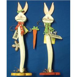 Lot- Two Bunnies w/ Welcome Sign