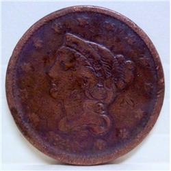 1840 Large One Cent Braided Hair