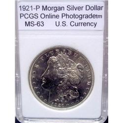 1921 P Morgan Silver Dollar  MS- 63
