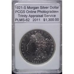 1921 S Morgan Silver Dollar PL MS- 62