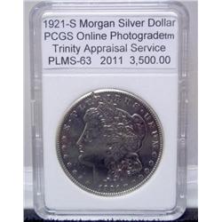 1921 S Morgan Silver Dollar PL MS-63