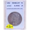 Image 1 : 1894 Philadelphia Mint Morgan Dollar XF-45