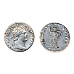 DOMITIAN, AD 81-96. Silver Denarius minted at Rome, AD 90. Obv: Laureate head right of Domitian. Rev