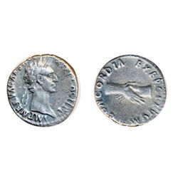 NERVA. AD 96-98. Silver Denarius minted at Rome, AD 96. Obv: Laureate head right of Nerva. Rev: Clas