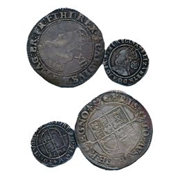 ENGLAND. Three Pence. 1578. Elizabeth I. 1558-1603. Seaby-2573. Very Fine; Shilling. 1625. Charles I