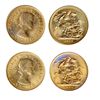 Image 1 : GREAT BRITAIN. Pound/Sovereign. 1962. 1965. Spink-4125. KM#908. Both Unc. Lot of two (2) coins.