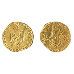 FRANCE. Ecu d’Or. Francis I. No Date. (1515-1547). Fried-345. (93). Obv: Crowned arms, small radiate