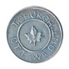 Image 1 : T. Church Token. Bow. 1-24. White metal. Plain edge. Thick. 8.1 gms. UNC.