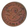 Image 1 : T. Church Token. Bow. 5-33. Copper. Plain edge. Thick. 13.4 gms. UNC. Brown.