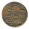 Image 1 : T. Church Token. Bow. 15-49. Brass. Plain edge. Thin. 8.9 gms. UNC. 80% luster.