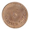 Image 1 : T. Church Token. Bow. 53-54. Brass. Plain edge. Thin. 8.6 gms. UNC. 60% luster. Only three examples 