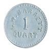 Image 1 : T. Church Token. Bow. 53-54. Alum. Plain edge. Thin. 2.0 gms. AU.