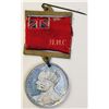 Image 1 : H.B.C. King George V and Queen Mary. Coronation medal, with hangers supporting a red ribbon with ens