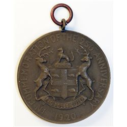 H.B.C. The 250th Anniversary Medal. Obv: IN COMMEMORATION OF THE 250TH ANNIVERSARY. 1920. Coat of Ar