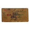 Image 1 : HUDSON’S BAY COMPANY. Card token of the B.C. District. Dease Post. 25 Cents. No Date. White cardboar